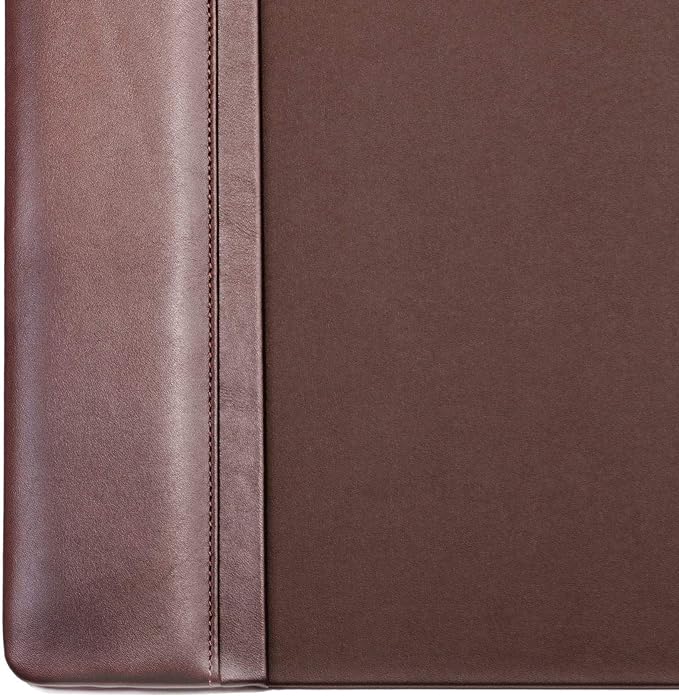 Dacasso P3401 Classic Leather Side Rail desk pad, Chocolate Brown, 34 x 20
