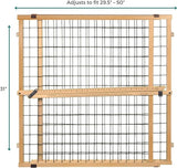 MyPet North States 50" Extra Wide Wire Mesh Petgate: Made In USA, Hassle Free Install With No Tools. Pressure Mount. Fits 29.5"-50" Wide (31" Tall, Sustainable Hardwood)