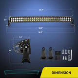 Nilight - 71013C-A 32" 180W Spot Flood Combo High Power LED Driving Lamp LED Light Bar Off Road Fog Driving Work Lights for SUV Boat Jeep Lamp