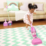 Battat Play Circle by – Home Neat Home Pink Vacuum Cleaner Set – 2-in-1 Pretend Play House Cleaning Playset with Realistic Sounds and Hand-Held Toy Duster for Kids Ages 3 and Up (3 Pieces