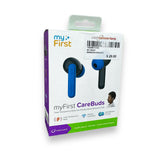 myFirst CareBuds - 2023 New Earbuds for Boys Girls Safe Earbuds Headphones for Kids with Anti-Lost Strip (Space Blue)