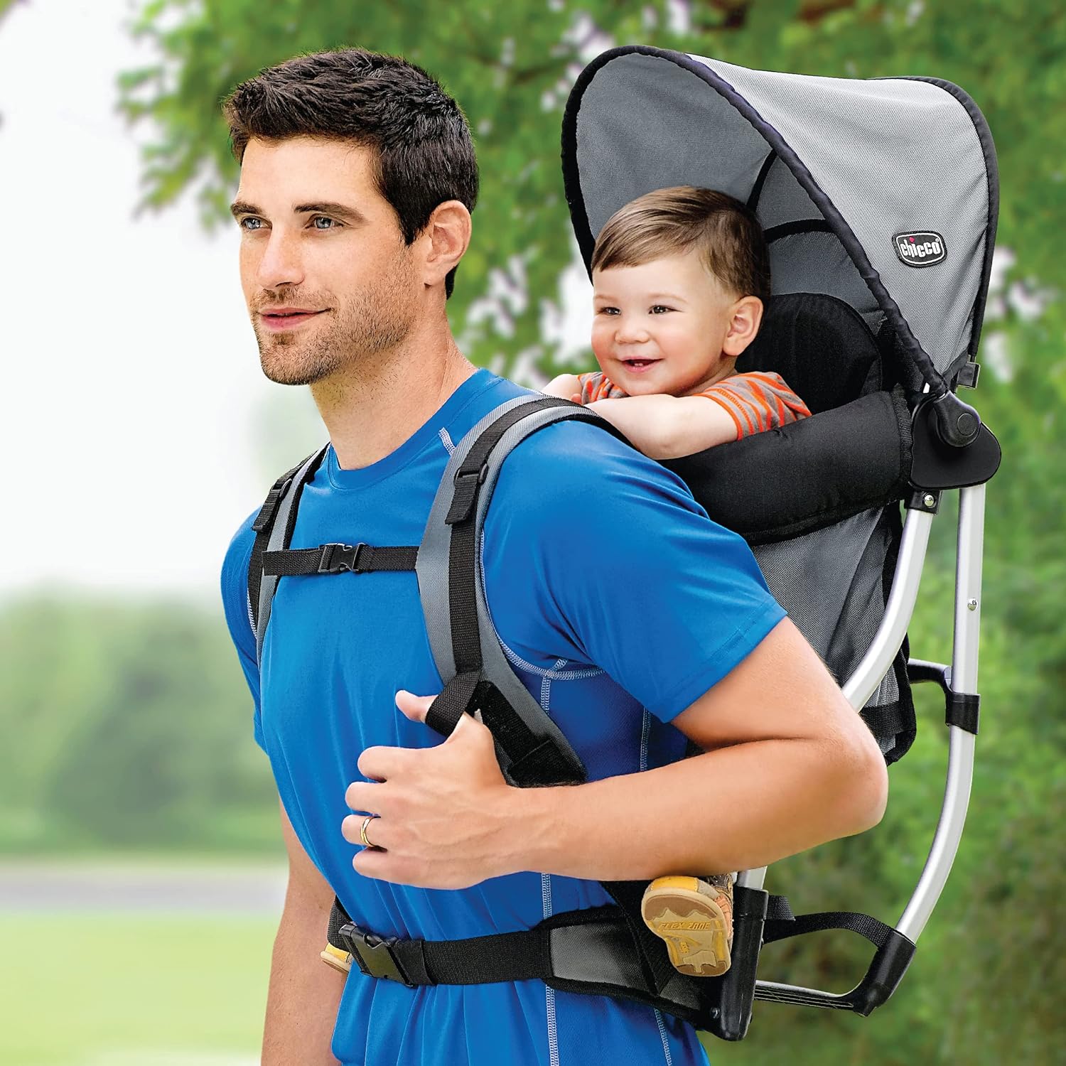 Chicco SmartSupport Aluminum Frame Backpack Carrier, Lightweight Baby Backpack Carrier | Grey JE