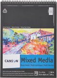 Canson Artist Series Mix Media Paper Pad for Wet or Dry Media, Dual Surface with Fine and Medium Textures, 138 Pound, 11 x 14 Inch, 20 Sheets