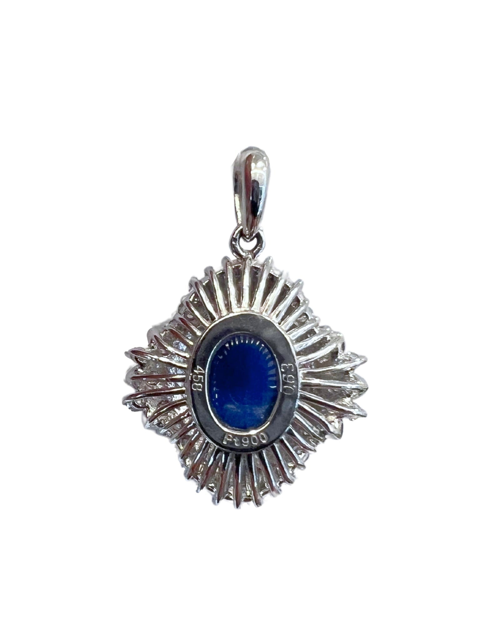 Blue Sapphire Pendant With Diamond