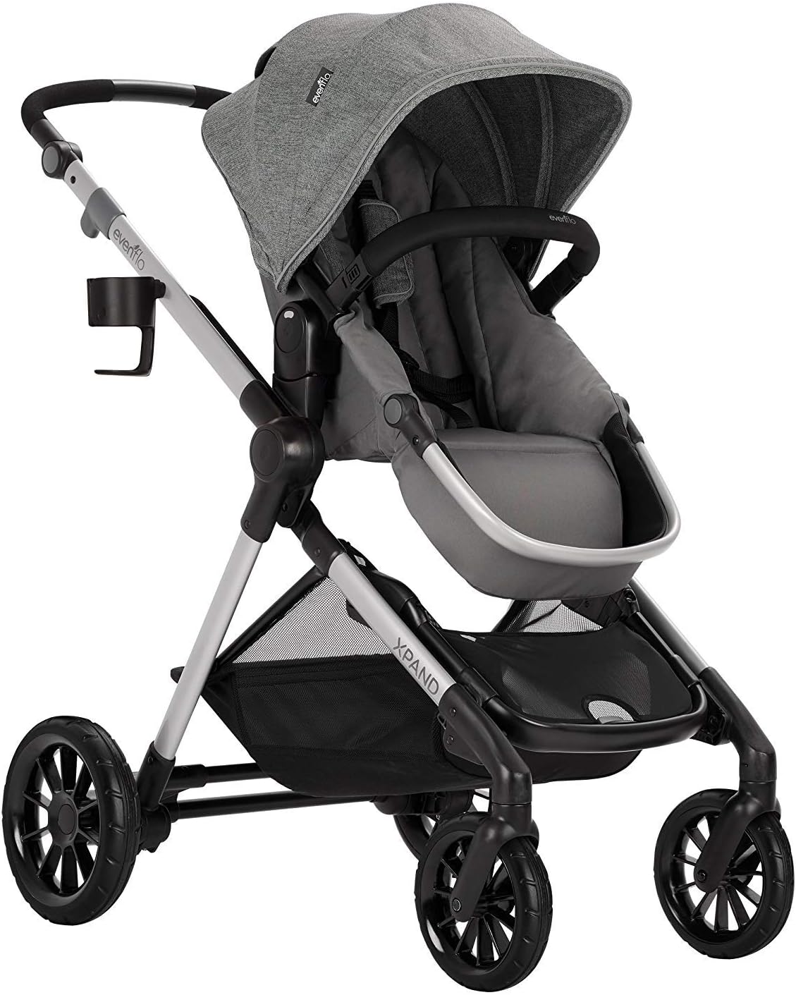 Evenflo Pivot Xpand Modular Baby Stroller ExtraLarge Storage Basket 55lb Capacity Percheron Gray