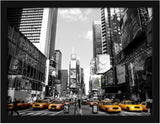 Poster Hub Nyc Time Square Cabs 2 Black and White Color Splash Art Decor
