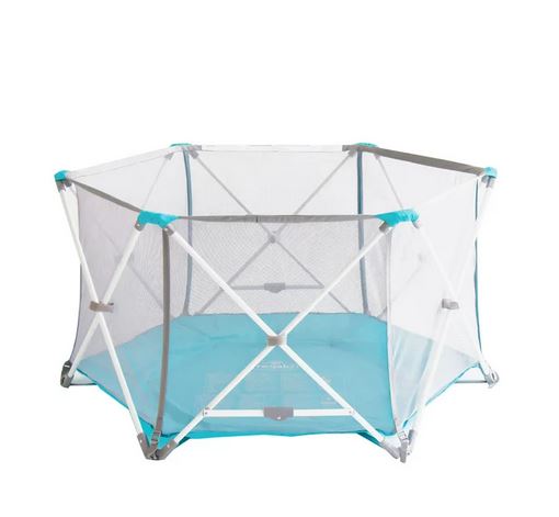 Regalo My Portable Play Yard Extra Large Deluxe with Removable Pad, Indoor  and Outdoor, Bonus Kit, Teal, 8-Panel