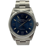 Rolex Airking 14000 34mm Automatic Blue Dial Watch