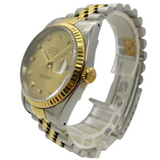 Rolex Datejust 16233 36mm Half Gold Diamond Automatic Watch