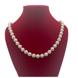 14K Yellow Gold Pearl Necklace with Cert