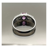 Natural Purple Sapphire (Unheated) & Diamond Ring PT900 Setting with Cert