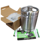 NutriChef Pressurized Beer Mini Keg System - 64oz Stainless Steel Growler Tap, Portable Mini Keg Dispenser Kegerator Kit, Co2 Pressure Regulator Keeps Carbonation for Craft Beer, Draft and Homebrew