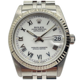 Rolex Datejust 68274 31mm Automatic White Roman Dial Watch with Card