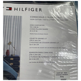 Tommy Hilfiger Conscious Colorblock Comforter Set, King, White/Navy/Blue