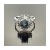 Alexandrite Cat’s Eye & Diamond Ladies Ring set in PT900 with GIA Cert