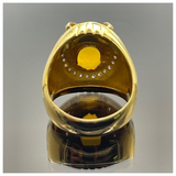 18K Yellow Gold Men’s Opal & Diamond Ring with Cert