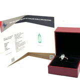 18K White Gold Green Tourmaline GT1=1.20ct , Ring 4.1gm with Cert