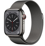 Apple Watch Series 8 (GPS + Cellular 41mm) Smart Watch - Graphite Stainless Steel Case with Graphite Milanese Loop