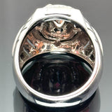 18k White Gold Diamond Ruby Ring with Cert