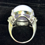 PT900 Lavender Jade=48.84ct Diamond=0.78ct Ring with Cert Size:17 (24.7gm)