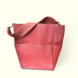 Celine Soft Grained Calfskin Sangle Bucket Bag Red