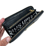 Marc Jacobs Leather Long Wallet Black 20 x 9 cm