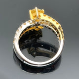 50% Off! 18K WhiteGold/YellowGold Fancy Diamond 2=0.91ct/D1=0.35ct/D26=1.01ct Ring