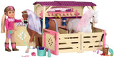 Glitter Store Horse Stable Playset-Playset for 14-inch Dolls & Toy Horse Barn