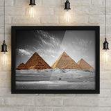 Poster Hub Pyramid Giza Black and White Color Splash Art Decor