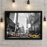 Poster Hub Nyc Time Square Cabs 2 Black and White Color Splash Art Decor