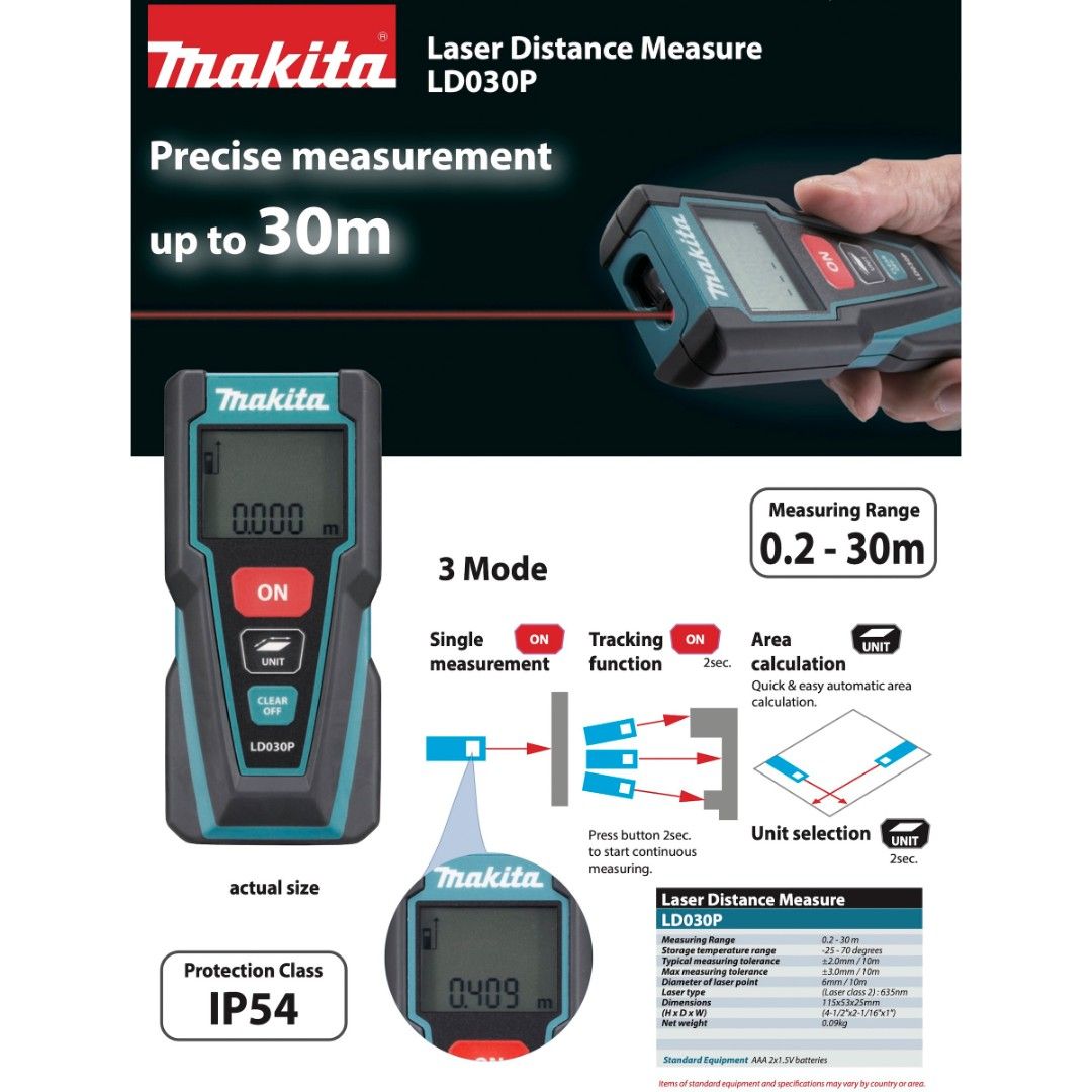 Makita LD030P Laser Measurement, 30m