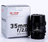 Mitakon ZhongYi MTKCRE35MMF2FX Creator Lens with Nikon F Mount for DSLR Camera, 35mm, f/2, Black