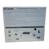 NETGEAR (GS308P) 8-Port Gigabit Ethernet Unmanaged PoE Switch - with 4 x PoE @ 55W, Desktop, Sturdy Metal Fanless Housing,GS308P-100UKS