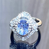 PT900 Blue Sapphire 3.17cts Diamond Lady ring With GIA Cert
