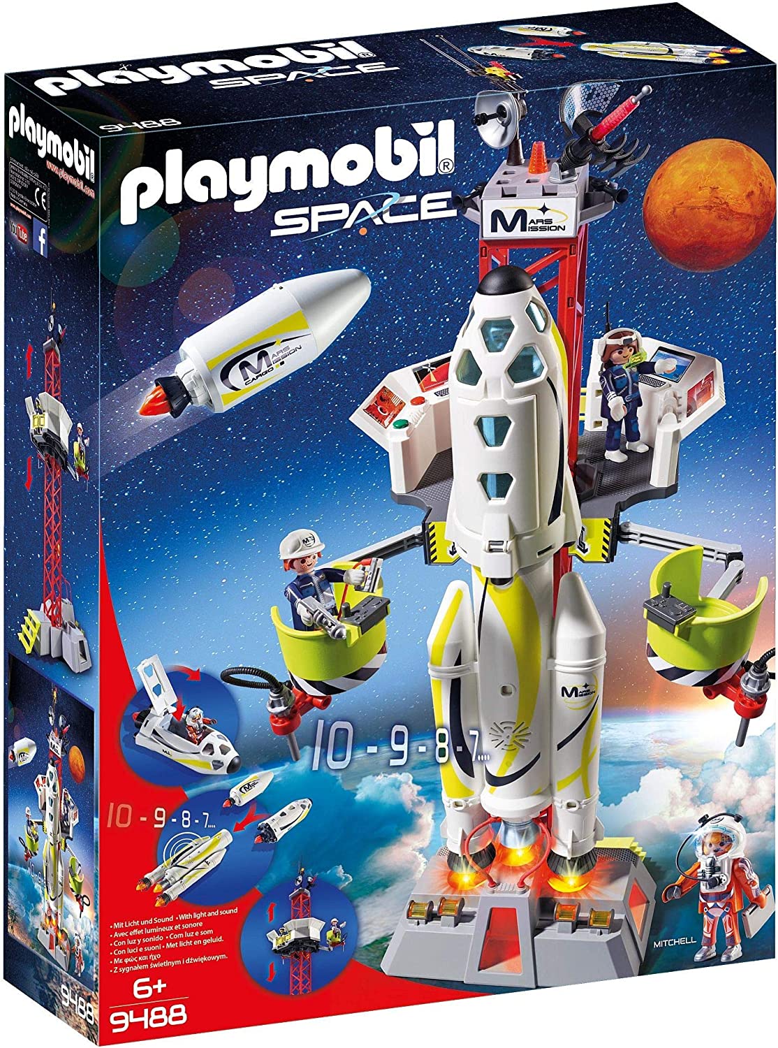 PLAYMOBIL Mission Rocket with Launch Site, 27.94 x 71.88 x 22.1 cm
