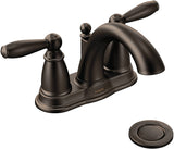 Moen 66100RB Brantford Oil Rubbed Bronze 2 Handle LAV Lever Centerset with Drain Assembly