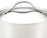 Anolon Nouvelle Stainless Steel Frying Pan/ Fry Pan/ Saute Pan/ Chefpan with Lid - 4 Quart, Silver