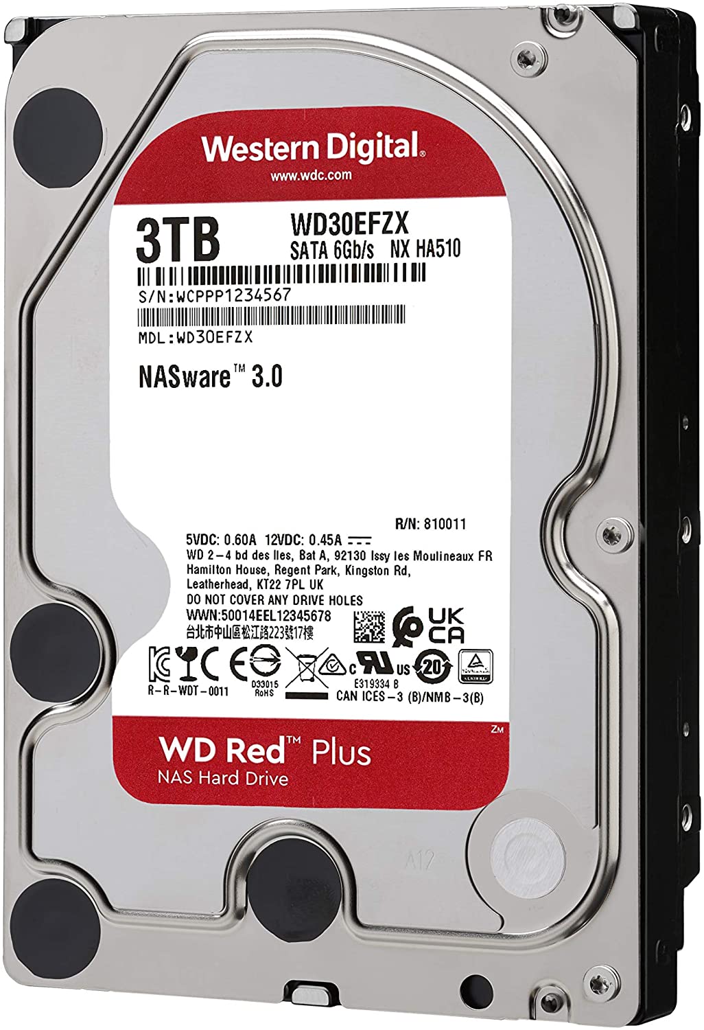 Western Digital 3TB WD Red Plus NAS Internal Hard Drive HDD WD30EFZX