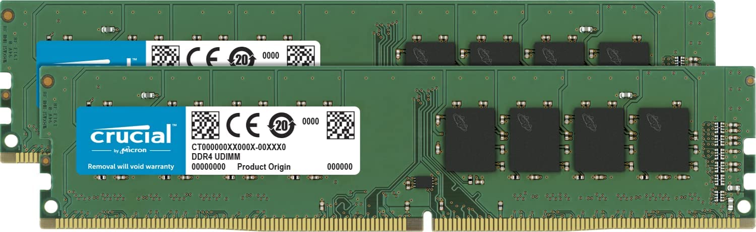 Crucial 32GB Kit (16GBx2) DDR4 2666 MT/s (PC4-21300) DR X8 DIMM 288-Pin Memory - CT2K16G4DFD8266