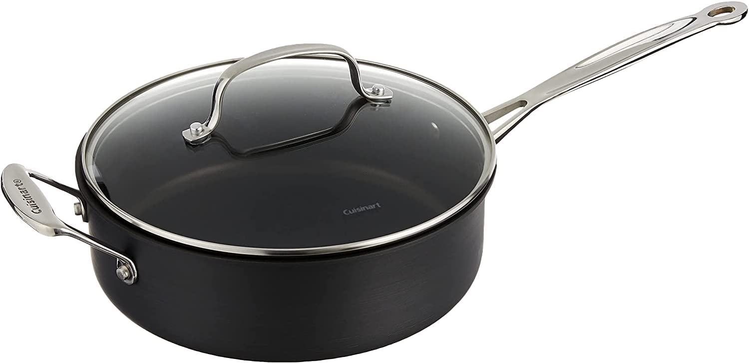 Cuisinart 633-24H Chef's Classic Nonstick Hard-Anodized 3-1/2-Quart Saute Pan with Helper Handle and Lid Black