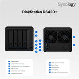 Synology DS420+ Dual Core 2.0 GHz 4-Bay DiskStation, 4-bay; 2GB DDR4