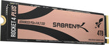 Sabrent 4TB Rocket 4 PLUS NVMe 4.0 Gen4 PCIe M.2 Internal SSD Extreme Performance Solid State Drive RW 7100 6600MBs SBRKT4P 4TB