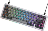 DROP ALT Mechanical Keyboard 67 Key Gaming Keyboard HotSwap Switches Programmable Macros RGB LED Backlighting USB C Aluminum Frame Kaihua Box White Switches Gray