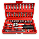 Car Repair Tool Kit 1/4Inch Socket Set Car Repair Tool Ratchet Torque Wrench Combo Auto Repairing Tool Set