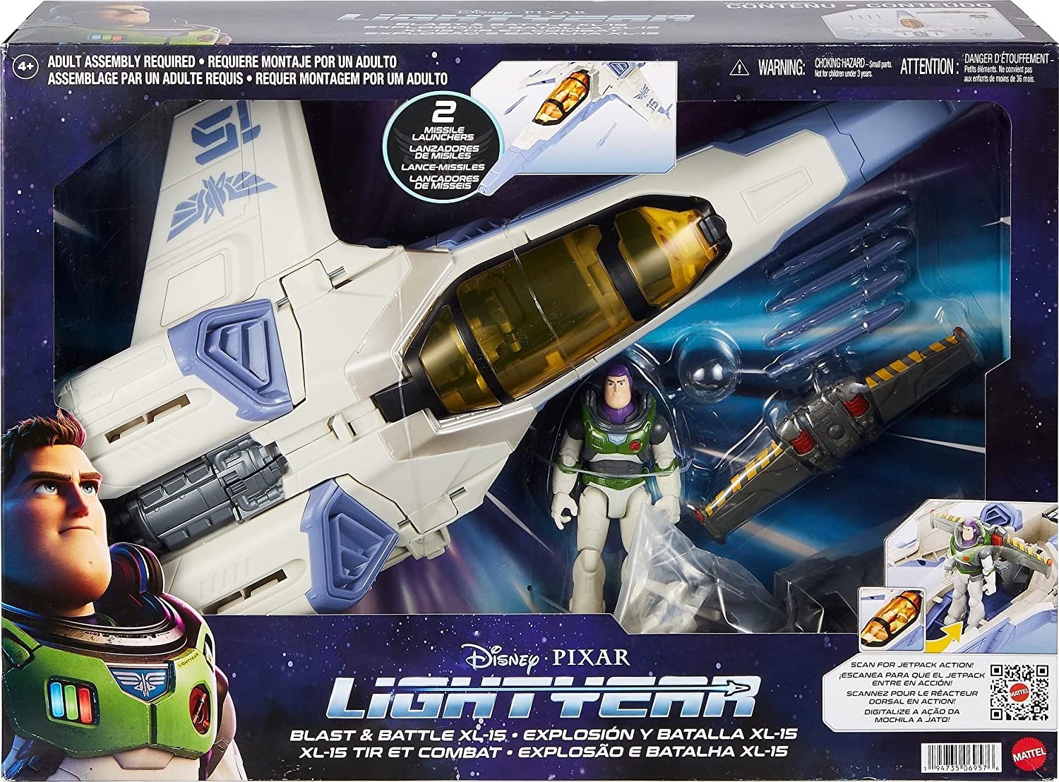 Disney and Pixar Buzz Lightyear Figure with Blast and Battle XL15 Spaceship Collectible Set