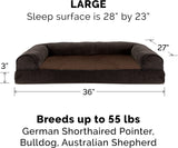 Furhaven Sherpa & Chenille Memory Top Bed Coffee Large