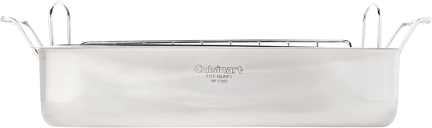 Cuisinart 7117-16UR Chef's Classic Stainless 16In Rectangular Roaster with Rack