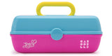Caboodles Jojo Siwa - Pretty In Petite Makeup Organizer Compact Carrying Cosmetic Case Includes Jojo Siwa Bow, Blue Over Pink