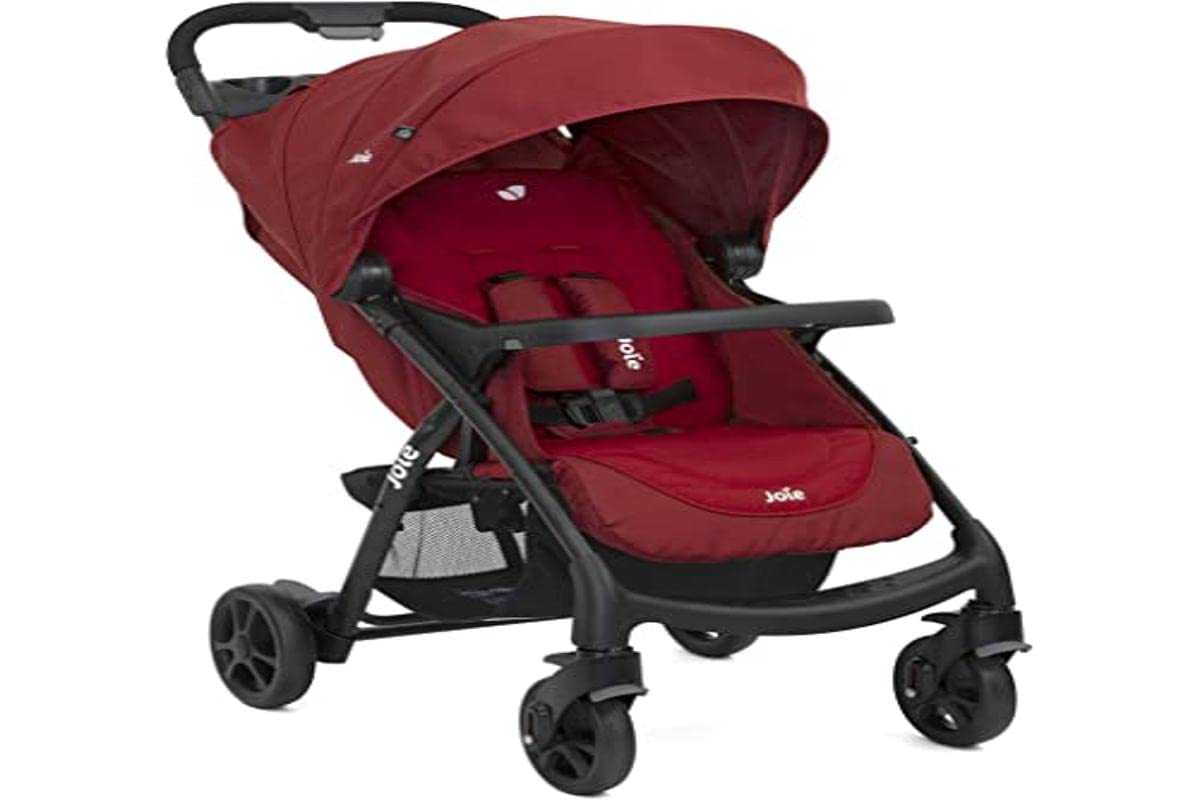 Joie Muze Lx One Hand fold Stroller with Flat Reclining Seat From Birth to 15 kg Cranberry