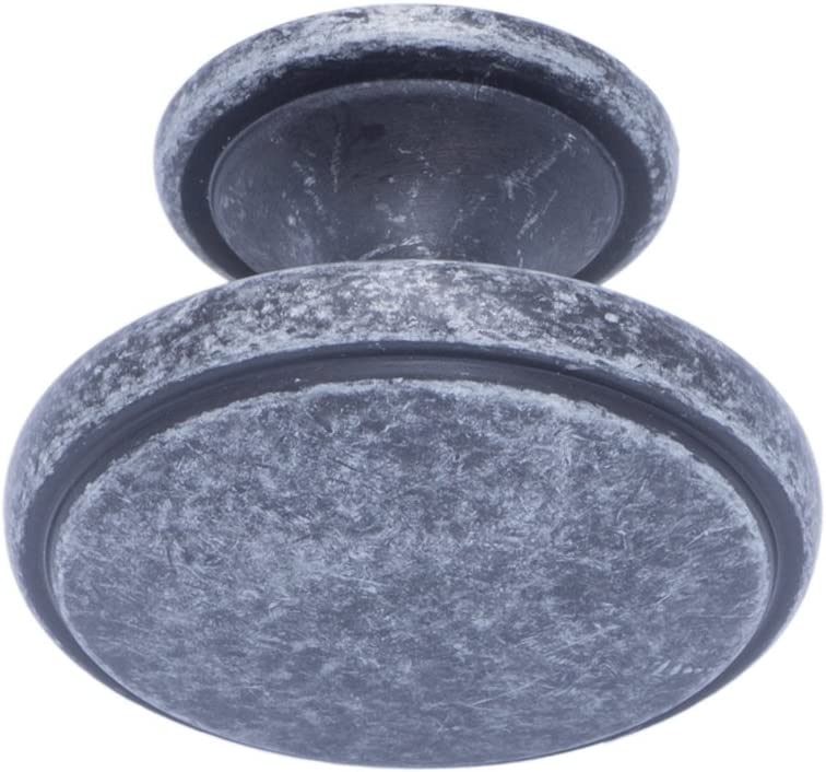 AmazonBasics Modern Wide Top Ring Cabinet Knob 1.52in Diameter Antique Silver 10Pack